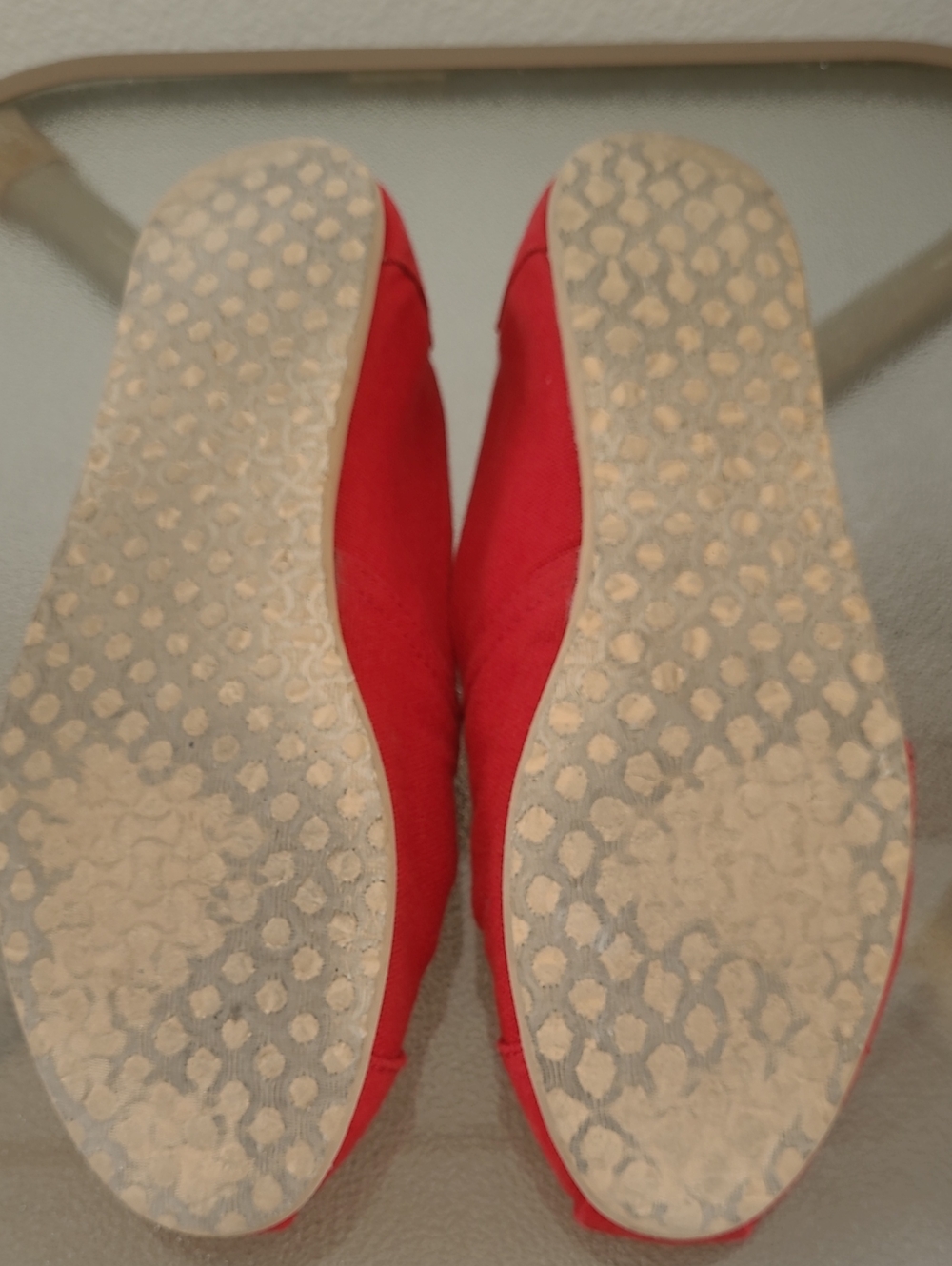 Toms Red Canvas Slip-On Loafers - Picture 11 of 13